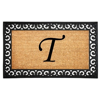 Calloway Mills 104132436T Gabriel Monogram Doormat 24 In. x 36 In. (Letter T)