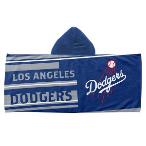 22"x51" MLB Los Angeles Dodgers Liner Youth Hooded Beach Towel - 1 of 3