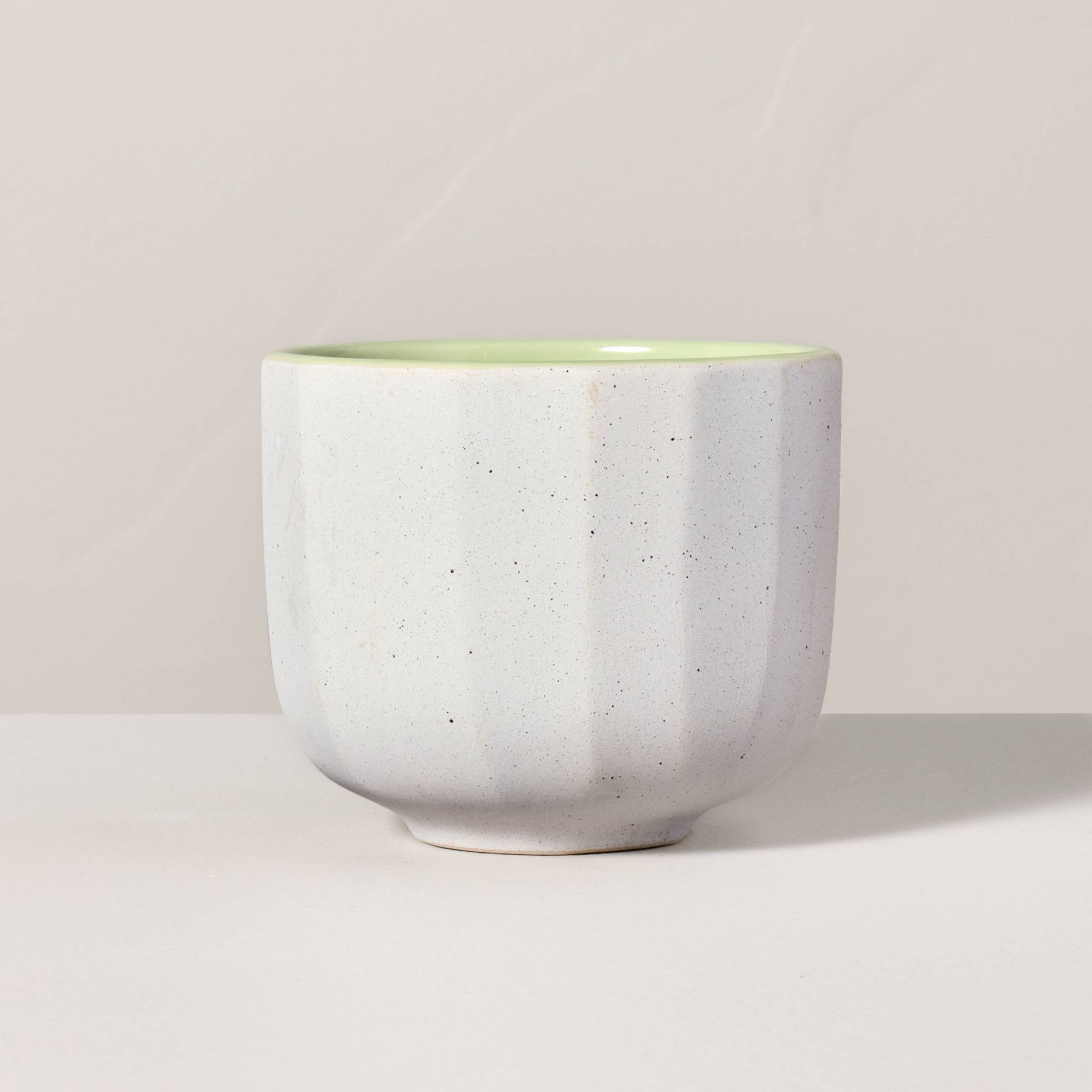 Speckle-Faceted Ceramic Pomelo Jar Candle White 6oz - Hearth & Hand™ with Magnolia