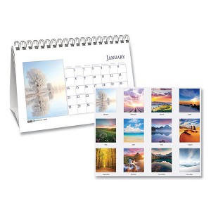 Earthscapes Recycled Desk Tent Monthly Calendar, Scenic Photography, 8.5 x 4.5, White Sheets, 12-Month (Jan to Dec): 2025 - 1 of 3