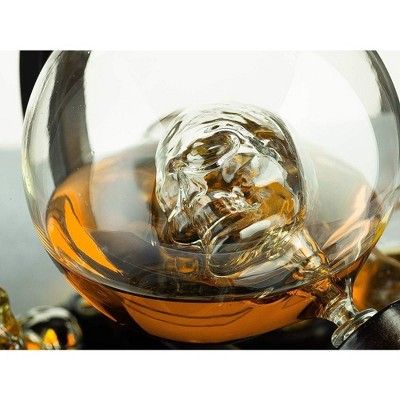 Whisky Weltkugel Dekanter Mit Antikem Auto – Mundgeblasen, Bleifrei & Inkl. 4 Gläsern | Perfektes Geschenk Für Whisky-Liebhaber
