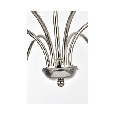 Polished Nickel 60" 6-Light Candle Chandelier