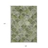 Green And Ivory Abstract Washable Indoor Outdoor Area Rug - 3 of 4