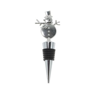 Unique Bargains Christmas Snowman Bottle Stopper Zinc Alloy Aluminum Alloy TPR 4.49"x1.38"x0.79" 1 Pc - 1 of 3