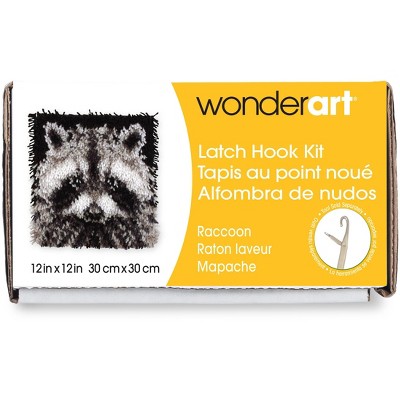 Wonderart Latch Hook Kit 12"X12"-Raccoon