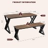 Dining Table Set for 4 with Marble Tabletop Kitchen Table with Benches Space Saving Dining Table Set - 3 of 4
