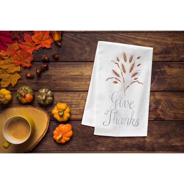 C&F Home Give Thanks Toalla de cocina de algodón tipo harinero 2