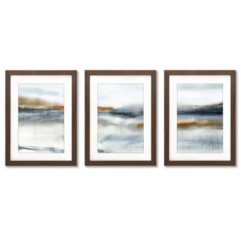 Americanflat Boho Botanical (set Of 3) Watercolor Rust By Pauline Stanley  Framed Triptych Wall Art Set : Target