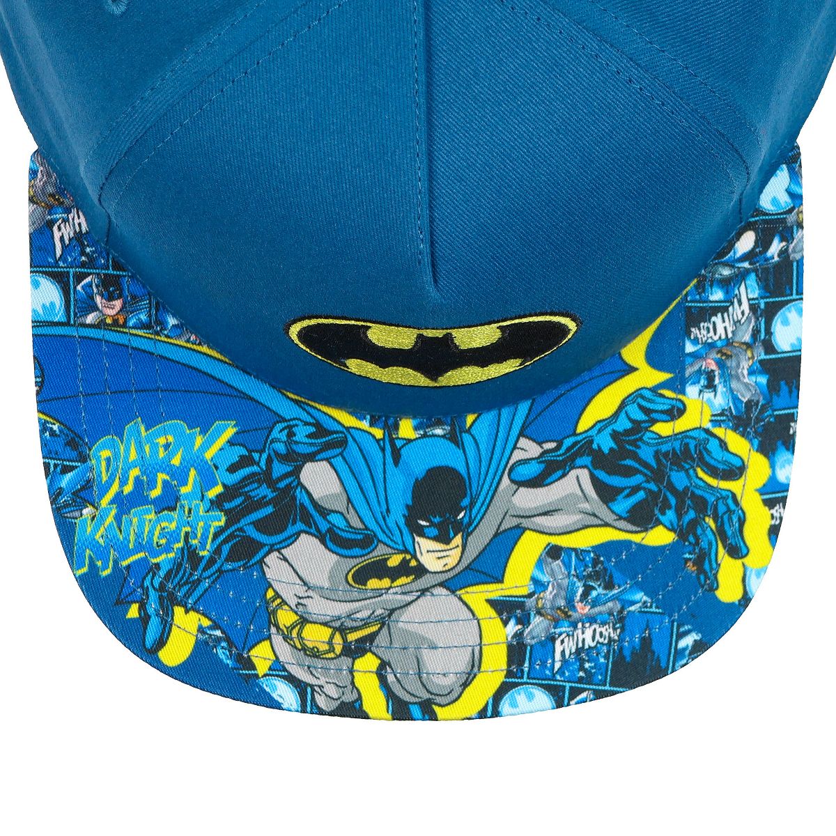 DC Comics Batman Boys' Flat-Brim Hat Sublimated Snapback Adjustable OSFM Kids Baseball Cap Blue - thumbnail 4
