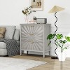 Modern Pine Legs 3 Drawer Storage Cabinet,Farmhouse Entryway Cabinet with 3 Drawers,Wooden Living Room Bedroom Nightstand Dresser-Coolbibila - 3 of 4