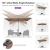 PURPLE LEAF Right-left Tilt Cantilever Umbrella with Base Patio Outdoor Swivel Umbrella with 360-degree Rotation - 3 of 4