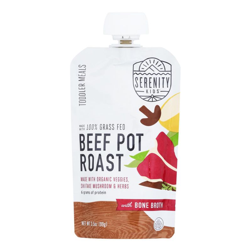 Serenity Kids Beef Pot Roast With Bone Broth Puree Toddler Meals - Case of 6/3.5 oz, 2 of 8