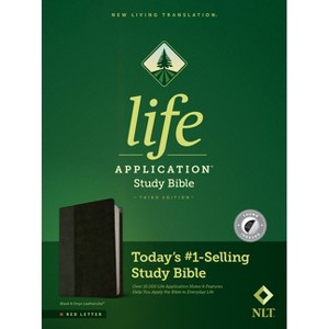 NLT Life Application Study Bible, Third Edition (Leatherlike, Black/Onyx, Indexed, Red Letter) - (Leather Bound) - 1 of 1