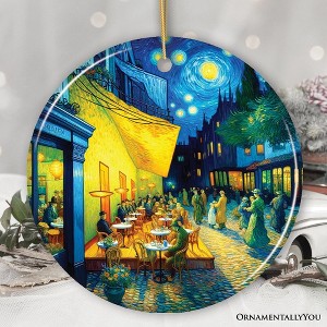 Vincent Van Gogh Cafe Terrace at Night Ceramic Ornament, Famous Painting Souvenir And Decor| OrnamentallyYou - 1 of 4