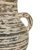 Ribbed with Handles Vase Cream Terracotta by Foreside Home & Garden - 3 of 4