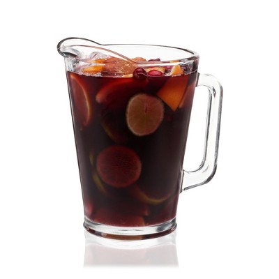 True Large Clear Glass Round Pitcher, 60 oz Capacity