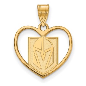 Black Bow Jewelry 14k Yellow Gold Plated Sterling Silver Vegas Golden Knights NHL Pendant - 1 of 2