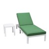 LeisureMod Chelsea Modern Outdoor Chaise Lounge Chair in White Fame With Side Table - 4 of 4