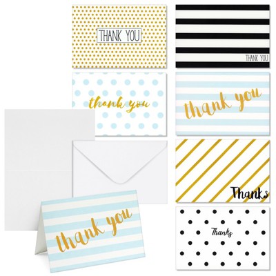 Juvale 144 Pack Thank You Cards Assortment Bulk Set with Envelopes, Blank Inside for Baby Shower, Wedding, Business, All Occasions, 4x6 In