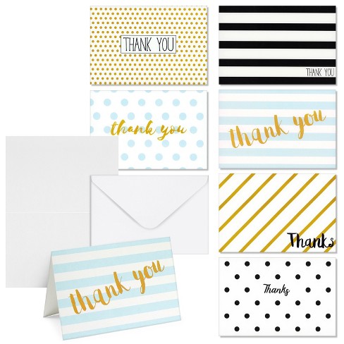 Juvale 144-pack Bulk Thank You Cards Set With Envelopes, Blank Inside For  Birthday Party, Baby Shower, Wedding, All Occasions, 4x6 In : Target