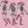 Rerun Island Women Dancing Skeletons Pink Hats Boots Short Sleeve Graphic Cotton T-Shirt - 2 of 4