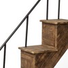 HomeRoots 11" Brown Metal And Solid Wood Novelty Wall Mounted Accent Shelf - 4 of 4