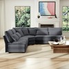 ModernLuxe 5-Seater L-Shaped Sectional Sofa with Curved Corner, Corduroy Sofa Couch with 7 Pillows (3 Throw + 4 Lumbar) - 4 of 4