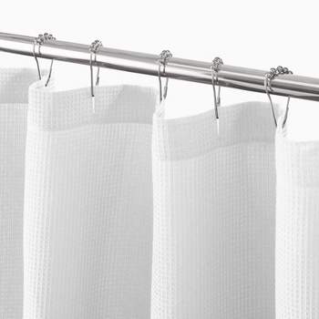 mDesign Cotton Waffle Knit Shower Curtain, Spa Quality
