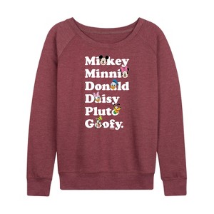 Women's - Disney - Character List Lightweight French Terry Slouchy - 1 of 4