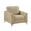 Microfiber Upholstered Chair with Elegant Modern Style, Attached Seat and Reversible Back Cushions, Foam Padding, Solid Wood Frame - 3 of 4