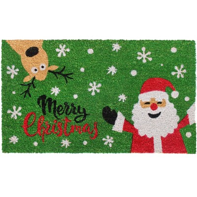 RugSmith Multi Machine Tufted Santa Merry Christmas Doormat