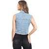 Wax Jeans Women's Classic Cropped Denim Vest - 3 of 3