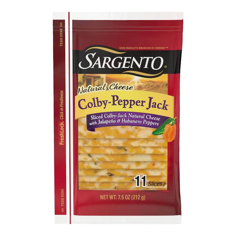 Sargento Natural Colby-Pepper Jack Cheese Slices - 11ct, 1 of 11