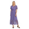 Collections Etc Lace Detail Sleeve & Border V-Neck Smocked Waist Dress - 2 of 4
