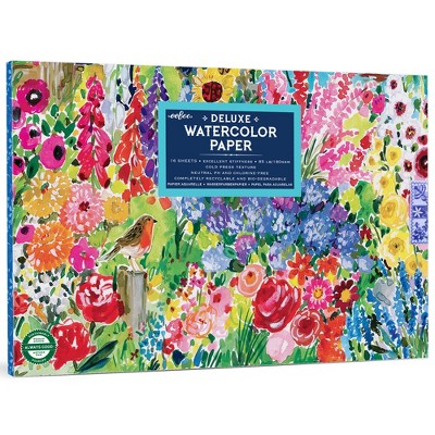eeBoo Piece & Love: Seaside Garden Watercolor Pad - 16 Sheets, 85 LB, 9.5 x 6.5"