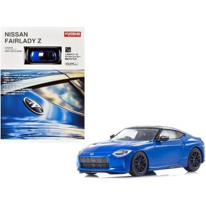 Nissan Fairlady Z RHD (Right Hand Drive) Seiran Blue with Black Top with Mini Book No.13 1/64 Diecast Model Car by Kyosho - 1 of 4