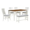 NicBex Dining Table Set for 6 Kitchen Table Mid-Century Wood Dining Table Set with Drawer with Bench and 4 Chairs for Dining Room - 3 of 4