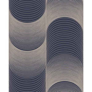 Eclipse Navy Blue and Pale Gold Geometric Paste the Wall Wallpaper - 1 of 4