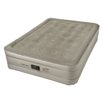 Insta-Bed 18" Air Mattress with Internal AC Pump & Neverflat Fabric Plush Top- Queen