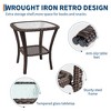 Outdoor Porch Chairs with Table, 3-Piece Wicker Glider Rocking Chair Set, 360° Swivel Patio Furniture - 4 of 4
