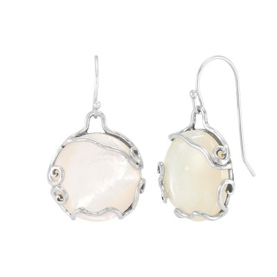 Silpada 'Long Friendships' Sterling Silver Mother-of-Pearl Drop Earrings