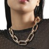 SOHI Women's California Gold Dented Chainlink Necklace - 4 of 4