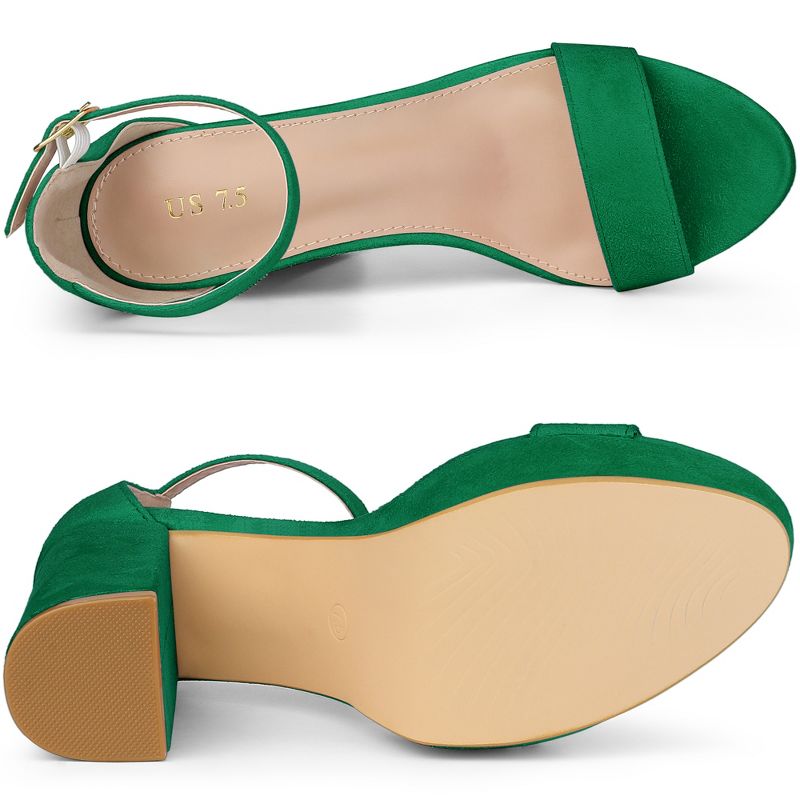 Allegra K Women's Open Toe Ankle Strap Platform Chunky Heels Sandals, 4 of 6