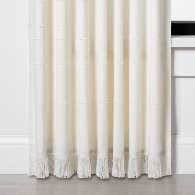 84" Fringe Stripe Curtain Panel Sour Cream - Hearth & Hand™ with Magnolia