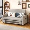 Luck Live 61.61" Sofa Bed with Storage Base and Side Pockets, Detachable Washable Seat Cushions Gray - 2 of 4