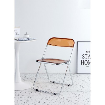 TiramisuBest Yellow Transparent Folding Steel Chair