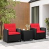 Tangkula 3 PCS Patio Furniture Set w/Tempered Glass Coffee Table Washable Cushions - 4 of 4