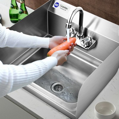 Stainless Steel Wall Mounted Hand Washing Sink with Faucet