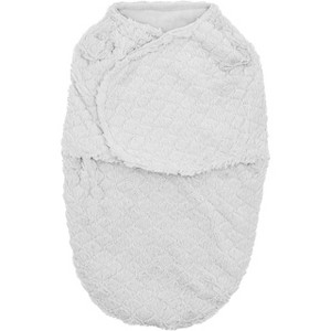 Everyday Kids Newborn Swaddle Blanket – Plush Faux Fur Swaddle Sack with Soft Fleece Lining – 0–3 Month Gray Baby Swaddle - 1 of 4