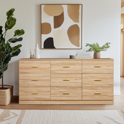Wide 9-Drawer Dresser for Bedroom, Modern Chest of Drawers with Ample Storage, Organizer Cabinet-The Pop Home